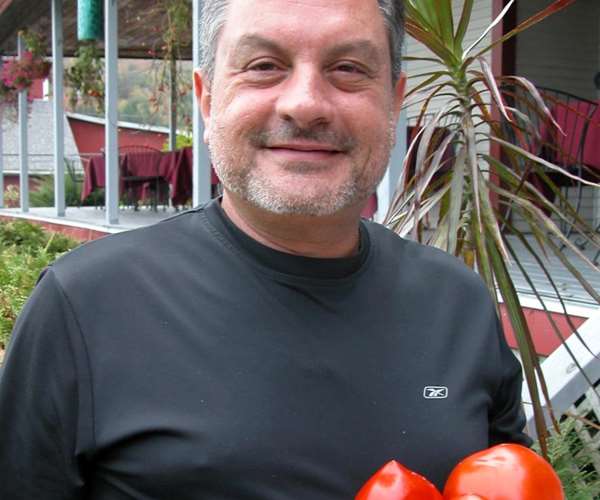 Tony with fresh tomatoes
